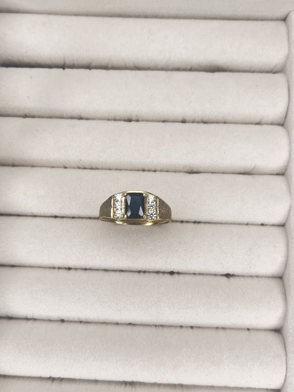 10k Gold Iced Out Gem Ring