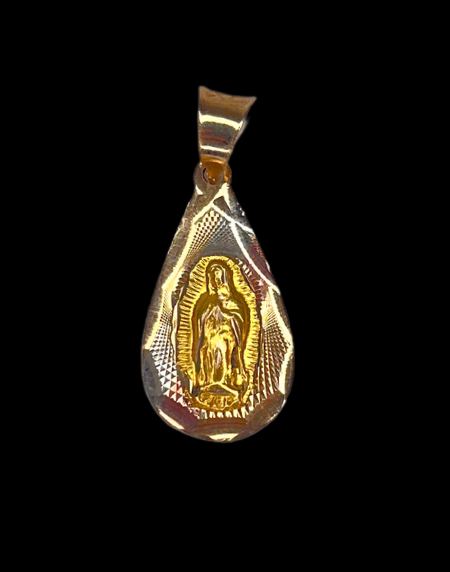 10k Gold Drop Virgin Mary Pendant