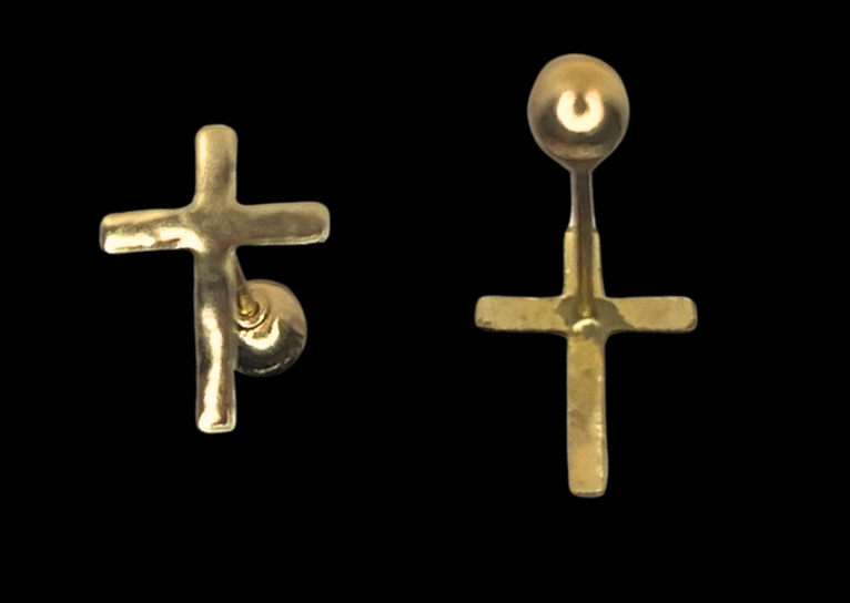 10k Gold Cross Earrings