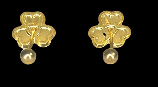 10k Gold Heart Flower Earrings