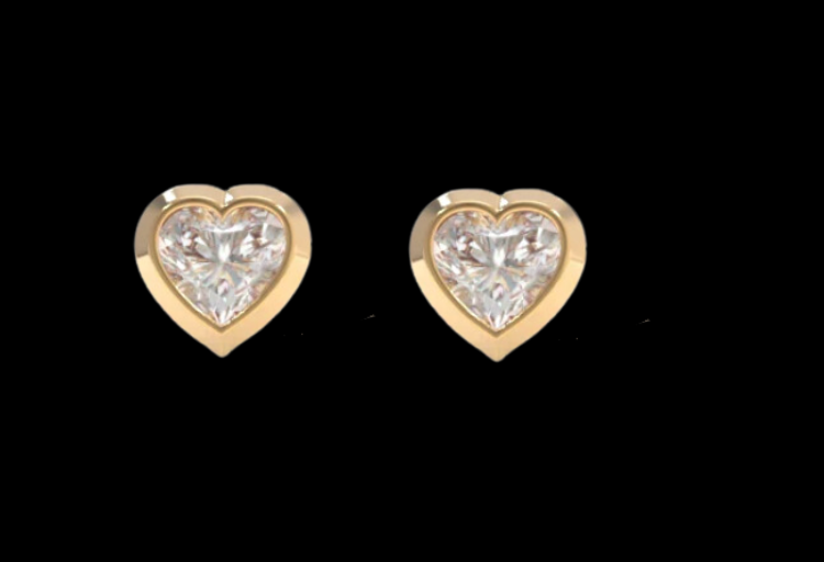 10k Gold Heart Earrings