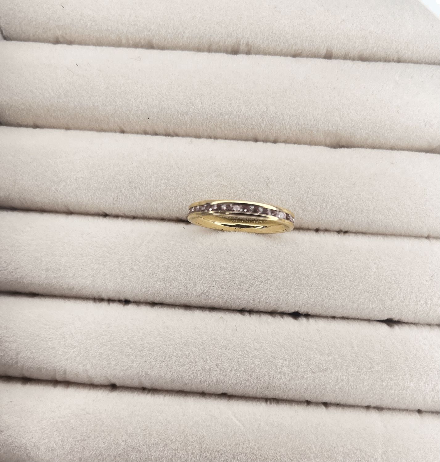 10k Gold Pink Pave Ring