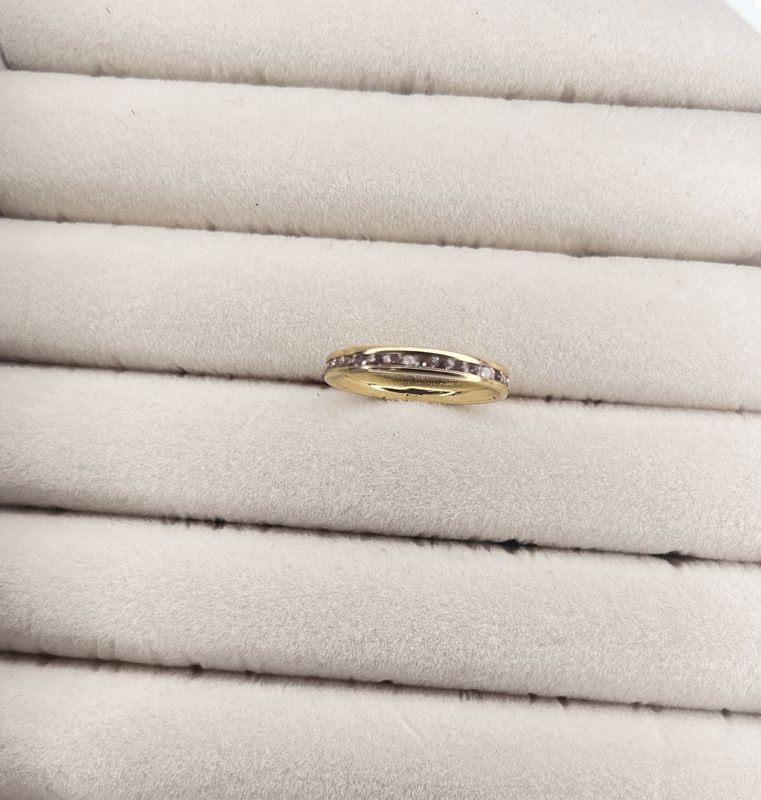 10k Gold Pink Pave Ring