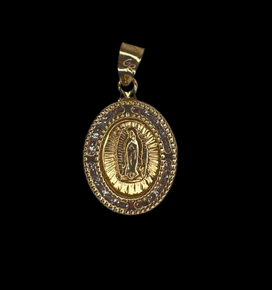 10k Gold Oval Virgin Mary Pendant