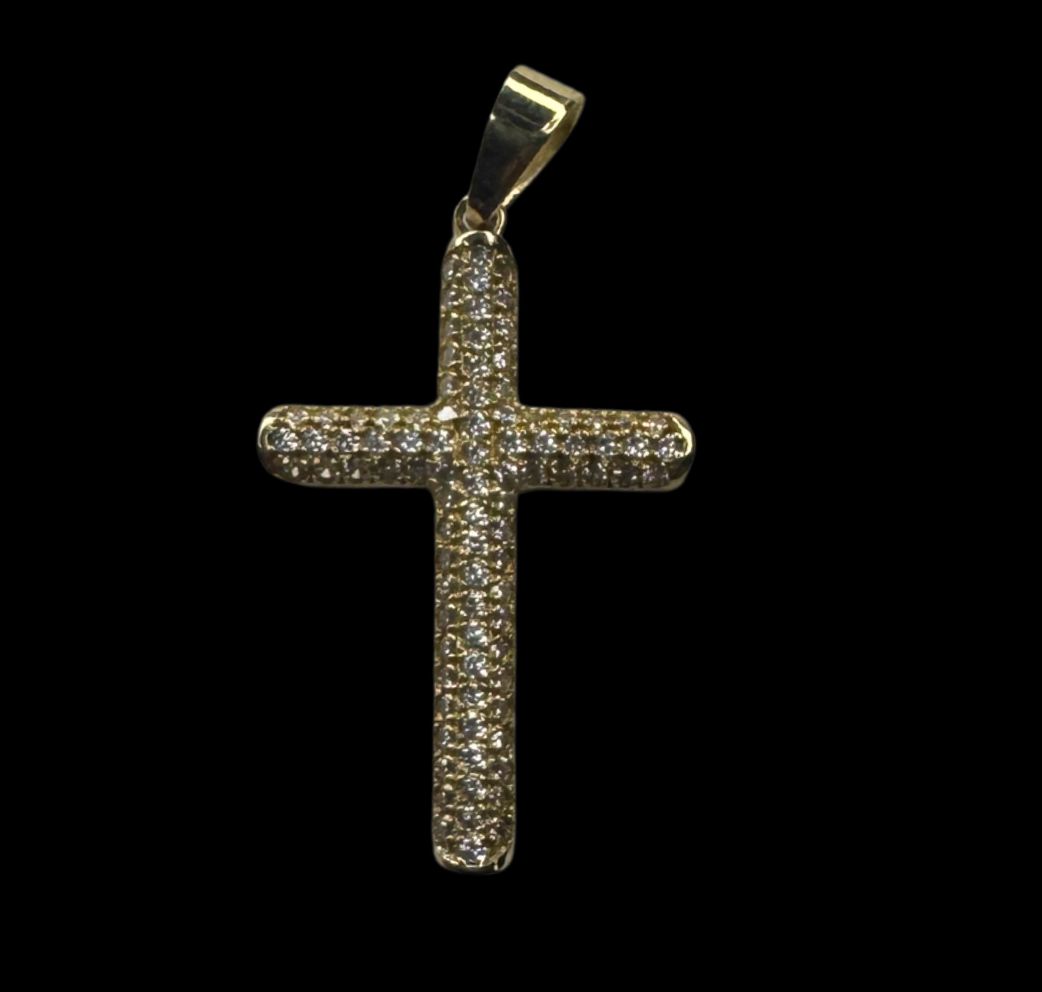 10k Gold Diamond Cross Pendant