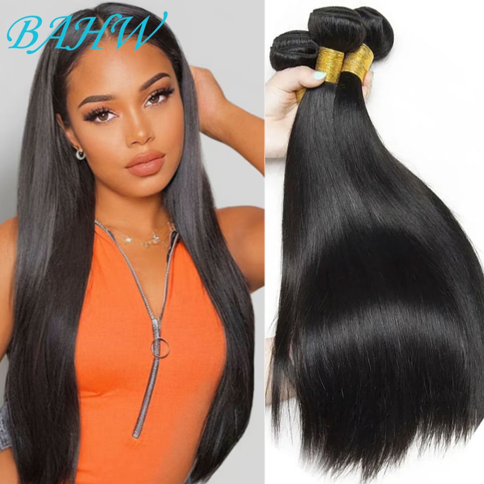 Straight Bundles 100% Human Hair 1/2/3/4 Raw Hair Bundles Deal Brazilian Hair Remy Extension Double Weft Hair Weaving For Women