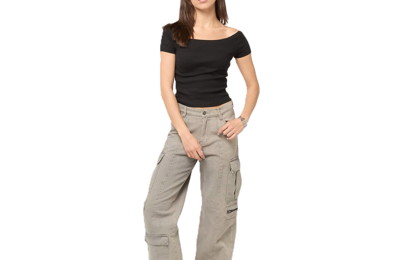 Schulterfreies T-Shirt für Damen 2er Set