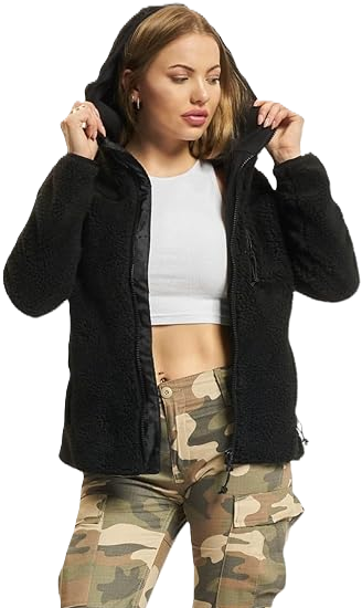 Damen Hooded Teddyfleece Jacke