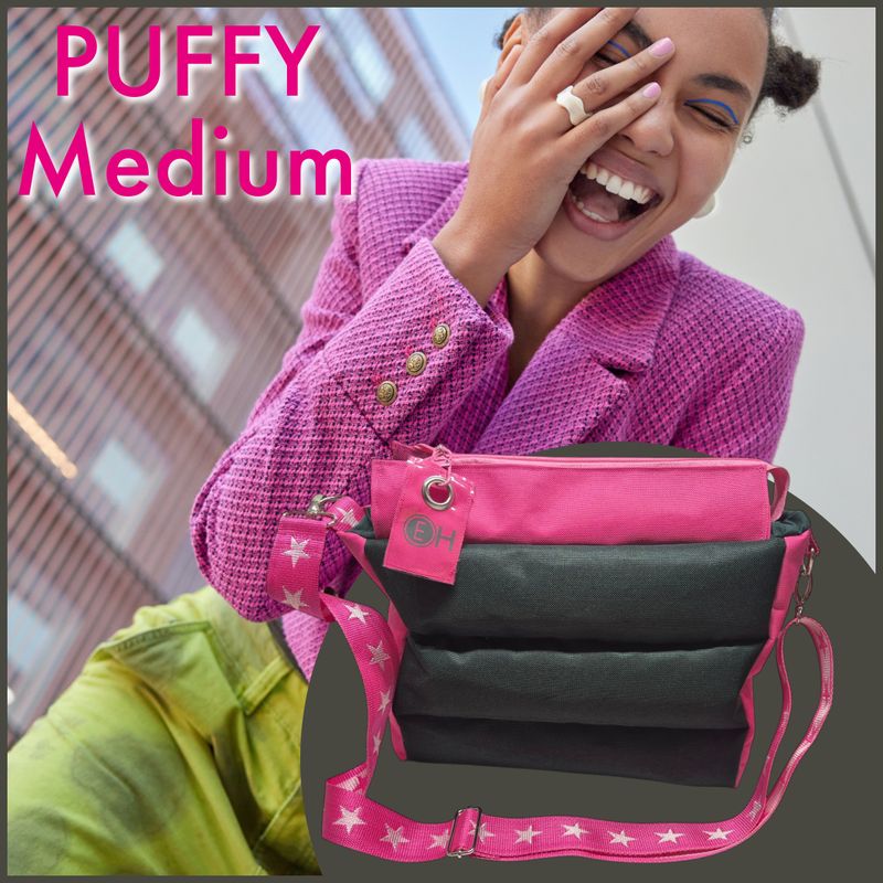 PUFFY BAG Olive/Pink