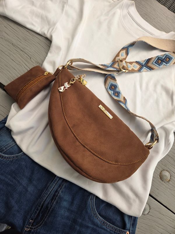 Moonbag  boho bag  nerka brąz
