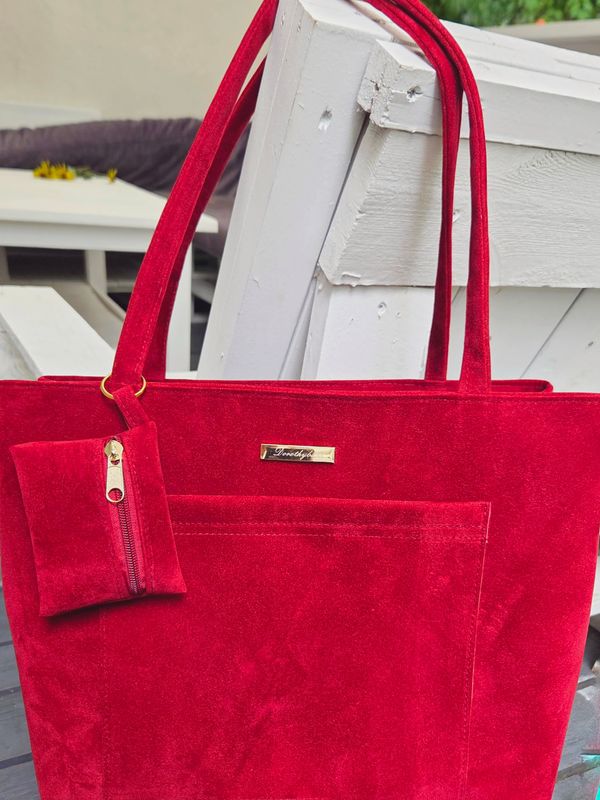 Duża torba boho czerwona