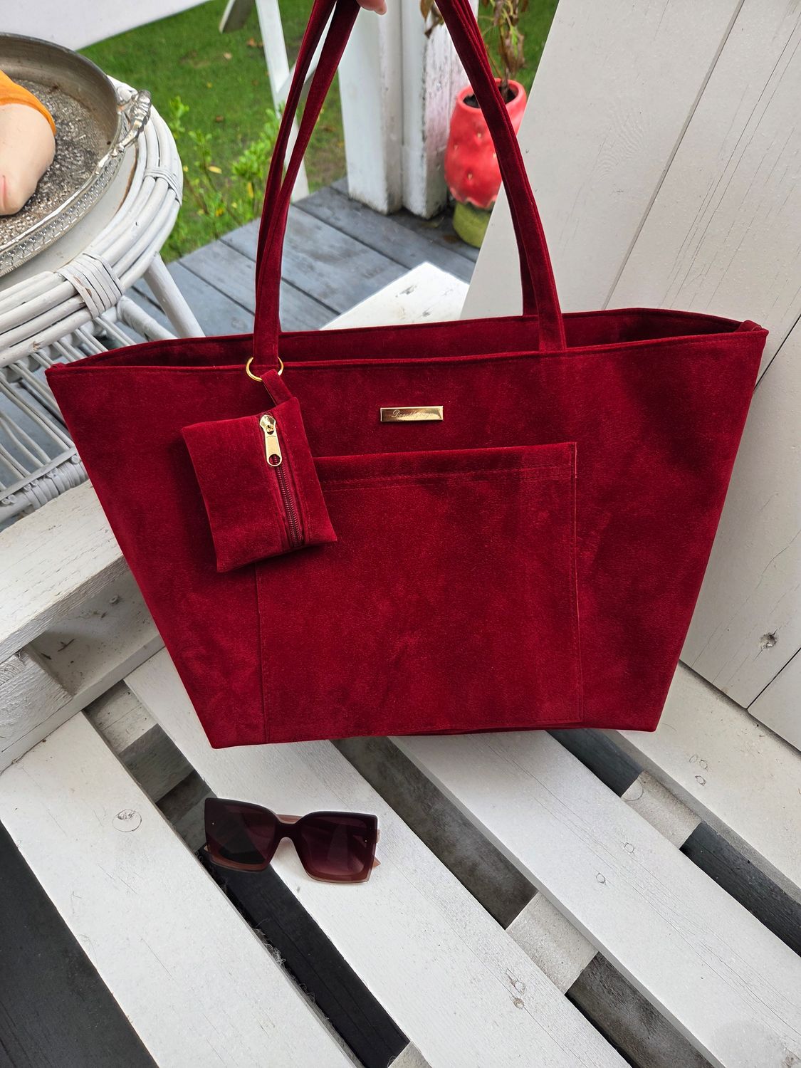 Duża czerwona klasyczna torba