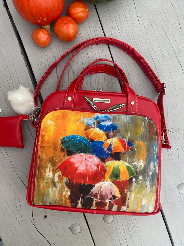 Kuferek jesienny, torba do pracy, parasolki