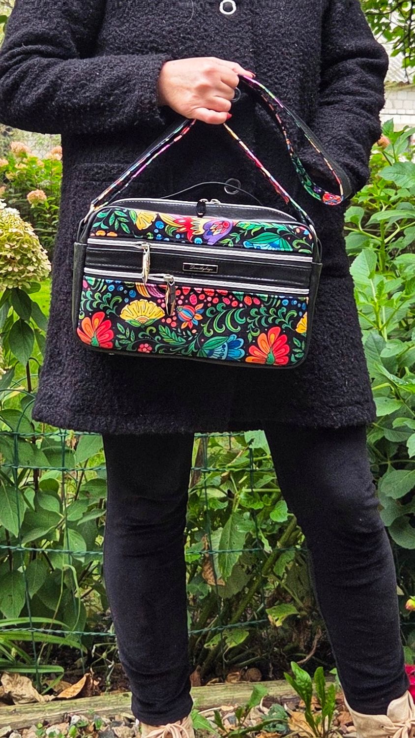 Torba damska, box, wzór ludowy