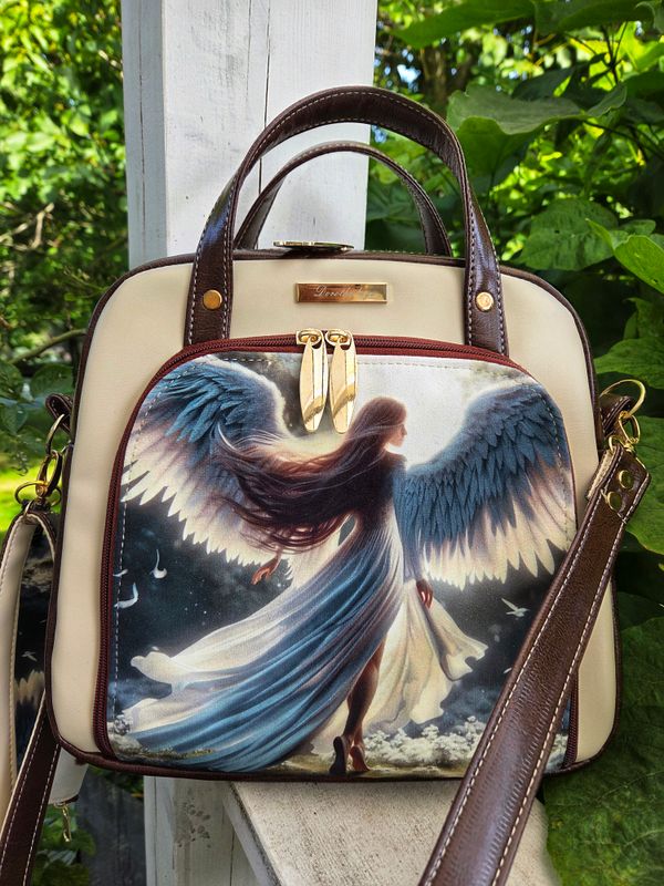 Kuferek torba A4 brązowa Anioł