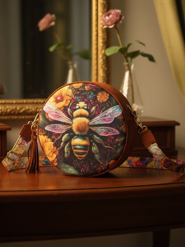 Okrągła torebka jesienna pszczoła Okrągła torebka jesienna pszczoła
