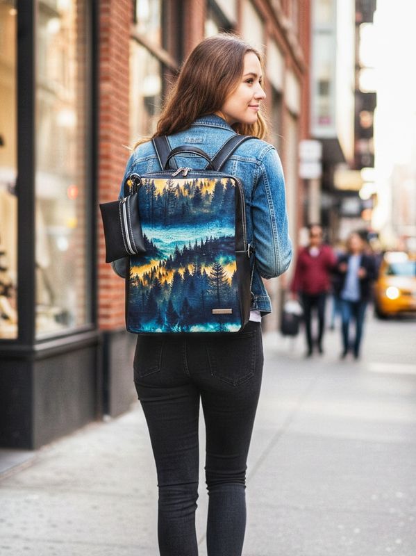 Plecak  na laptopa - Las we mgle