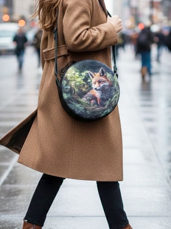 Okrągła torba listonoszka Lisek