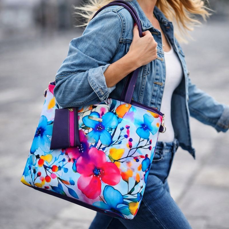 Torba shoperka akwarelowe kwiaty