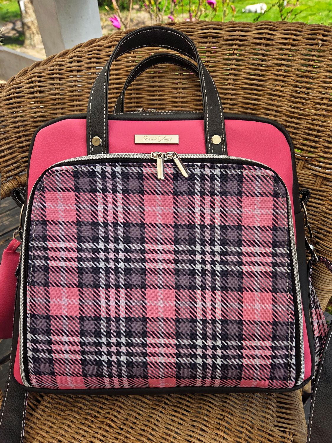 Torba damska kuferek a4 Pink retro