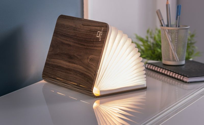 Lampe livre en bois, mini