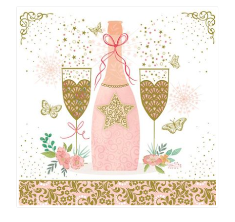 Carte d&#39;anniversaire bouteille de champagne