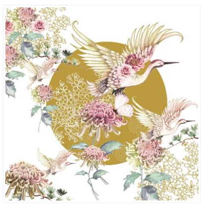 Carte d&#39;anniversaire grues