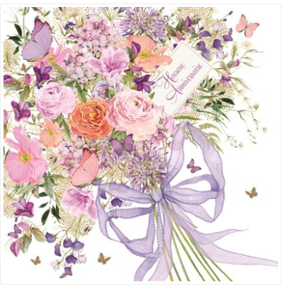 Carte d&#39;anniversaire bouquet de fleurs