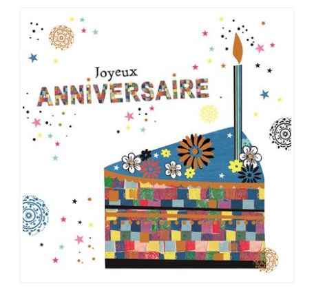 Carte d'anniversaire part de gâteau