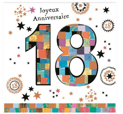 Carte d&#39;anniversaire 18 ans