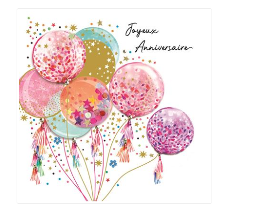Carte d&#39;anniversaire ballons joyeux anniversaire