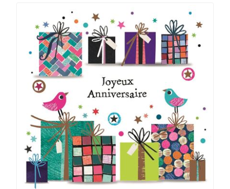 Carte d&#39;anniversaire montagne de cadeaux