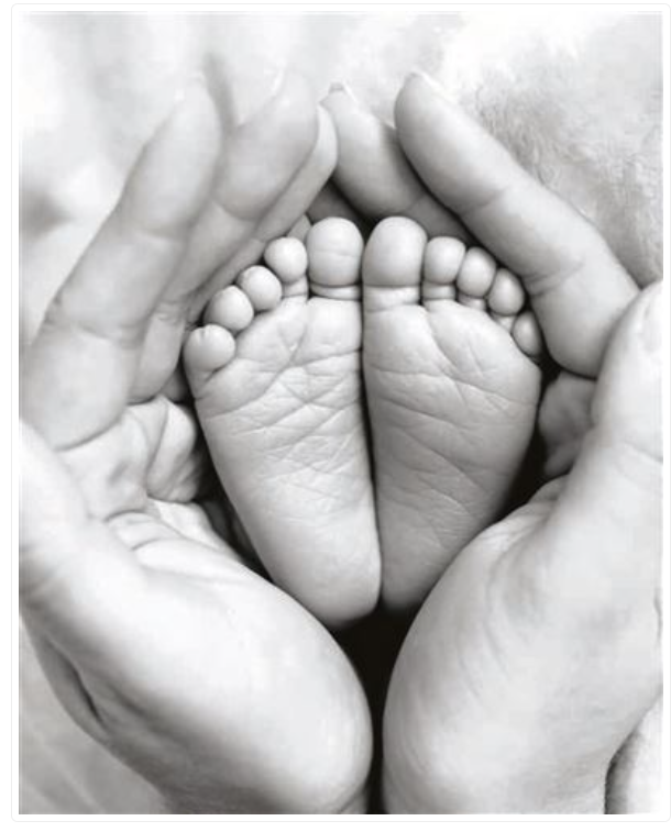Carte de naissance pieds de bébé