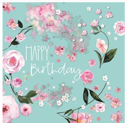 Carte d&#39;anniversaire fleurs roses en couronne