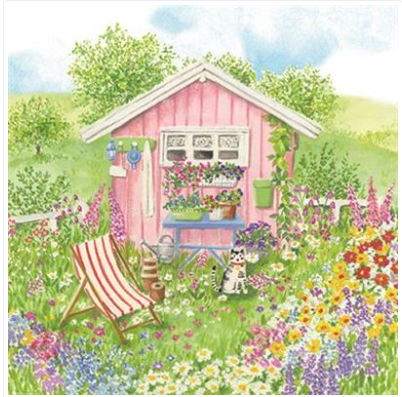 Carte d&#39;anniversaire la cabane au fond du jardin