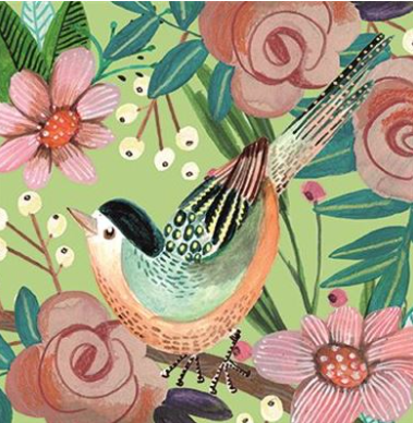 Carte d&#39;anniversaire oiseau sur branche