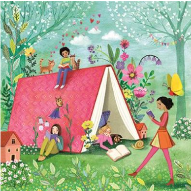 Carte d'anniversaire sous la tente