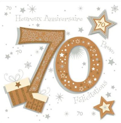 Carte anniversaire 70 ans