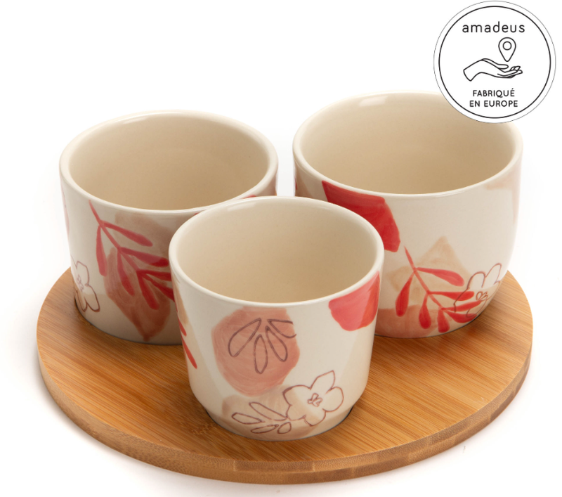 Set apéritif plat avec 3 bols Ester