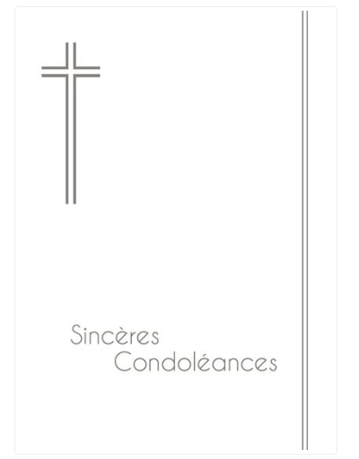 Carte sincères condoléances avec la croix