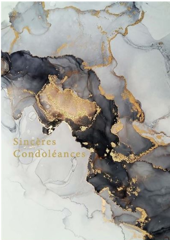 Carte sincères condoléances tableau abstrait