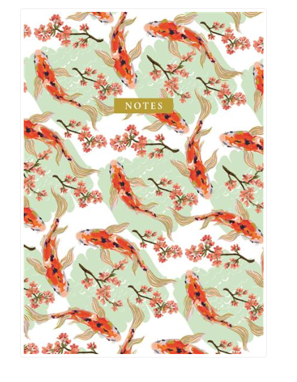 Cahier carpes koi et fleurs A5