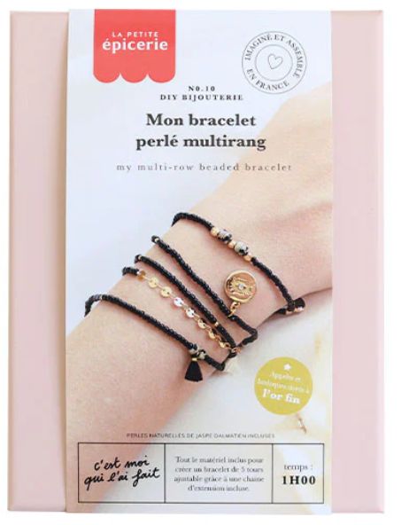 Kit bracelet perlé multi-rangs - Noir