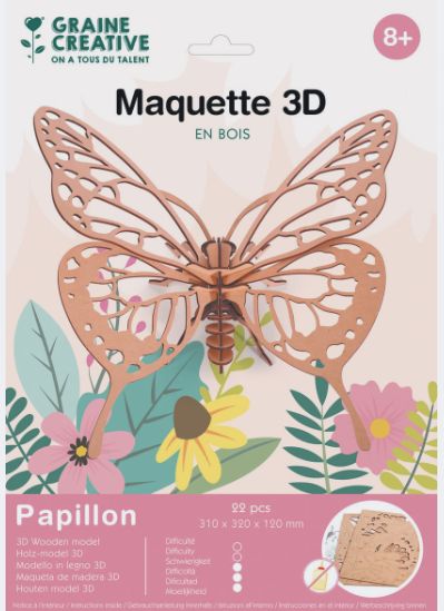 Maquette en bois 3D Papillon