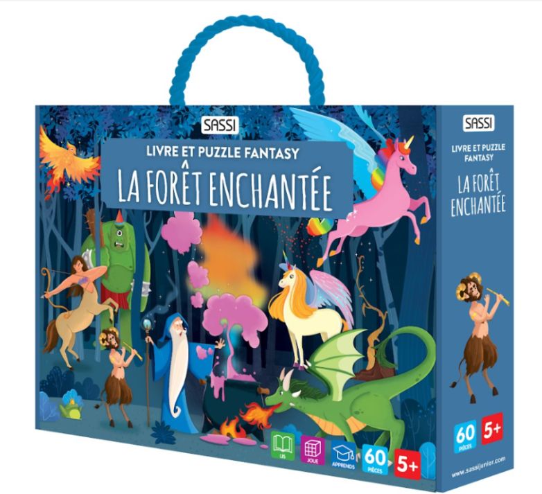 Livre et puzzle la forêt enchantée