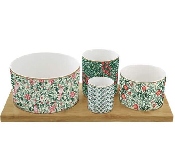 Set apéritif avec 4 bols floral fantasy