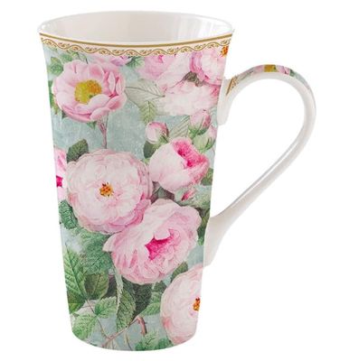 Coffret 1 mug géant en porcelaine fine 60cl, Roses in bloom