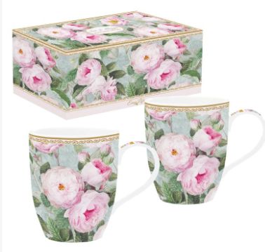 Coffret 2 mugs de 35 cl en porcelaine , Roses in Bloom