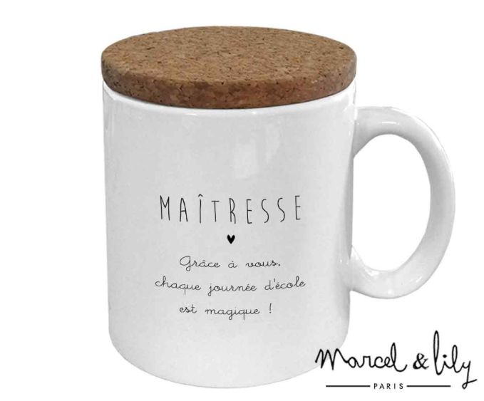 Mug "Maîtresse" avec son couvercle en liège