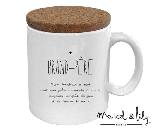Mug avec son couvercle en liège "Grand-Père"